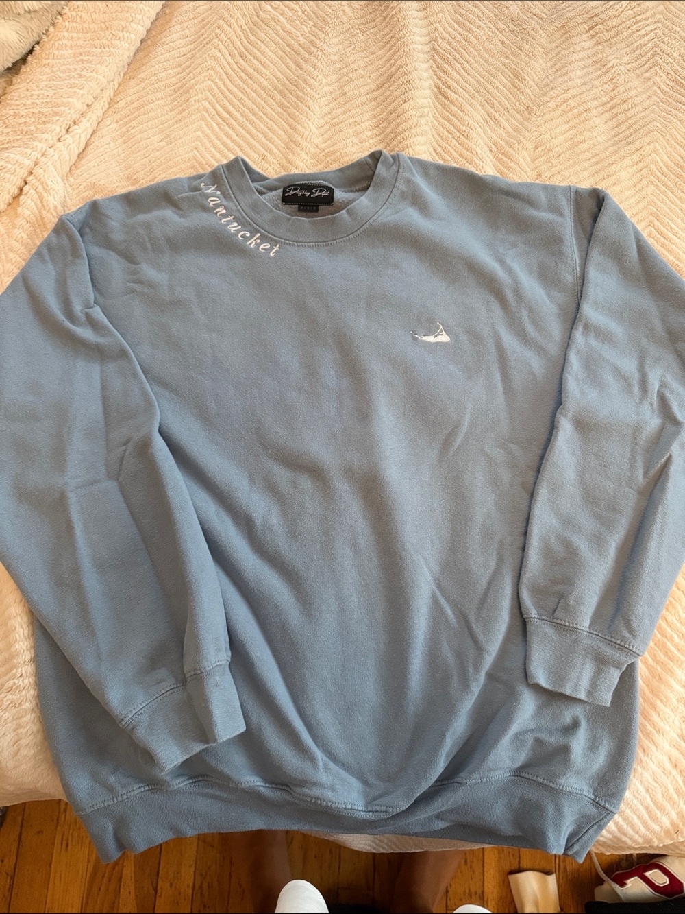 Rare Sea You on ACK Nantucket Embroidered Crewneck Sweater - Dusty Blue